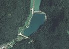 Foto del lago di Coredo dal Satellite