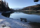 Veduta del lago di Coredo verso il Brenta