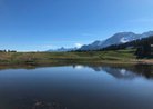 Veduta del lago di Lavazè verso il Latemar
